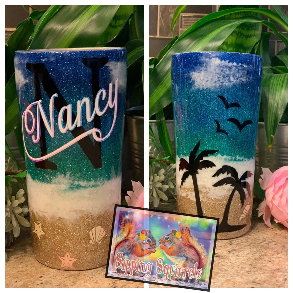 Glitter dipped 20 oz stainless tumbler